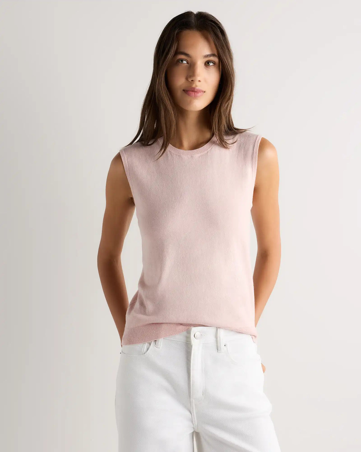 Lightweight Cotton Cashmere Sweater Tank