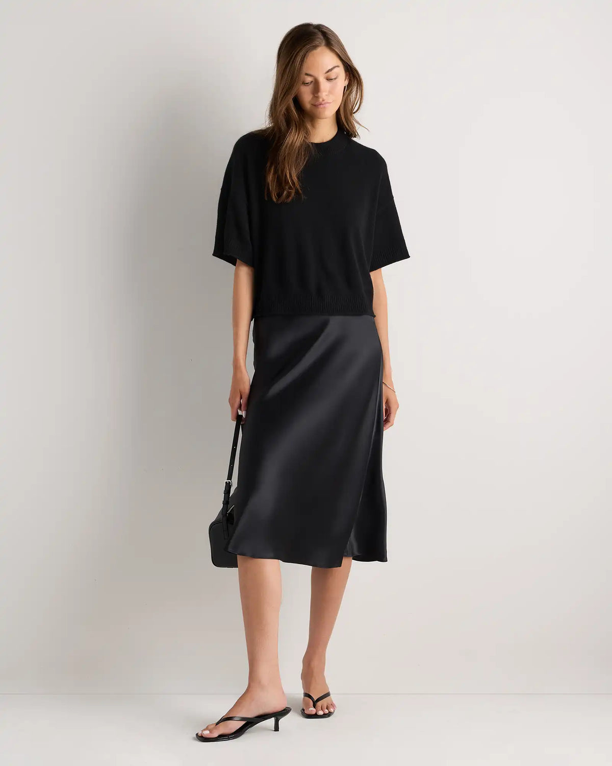 Mongolian Cashmere Cropped Oversized Tee
