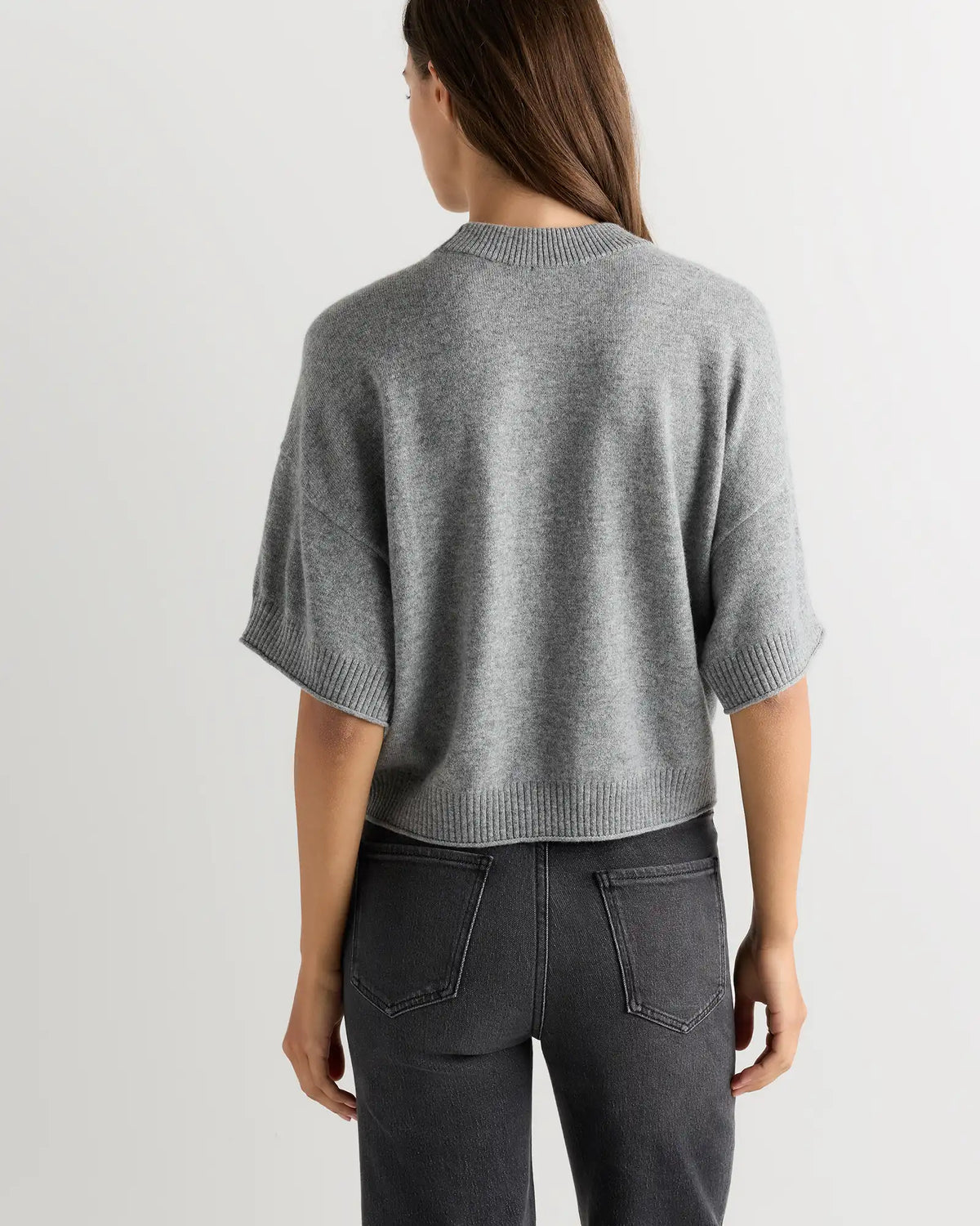 Mongolian Cashmere Cropped Oversized Tee