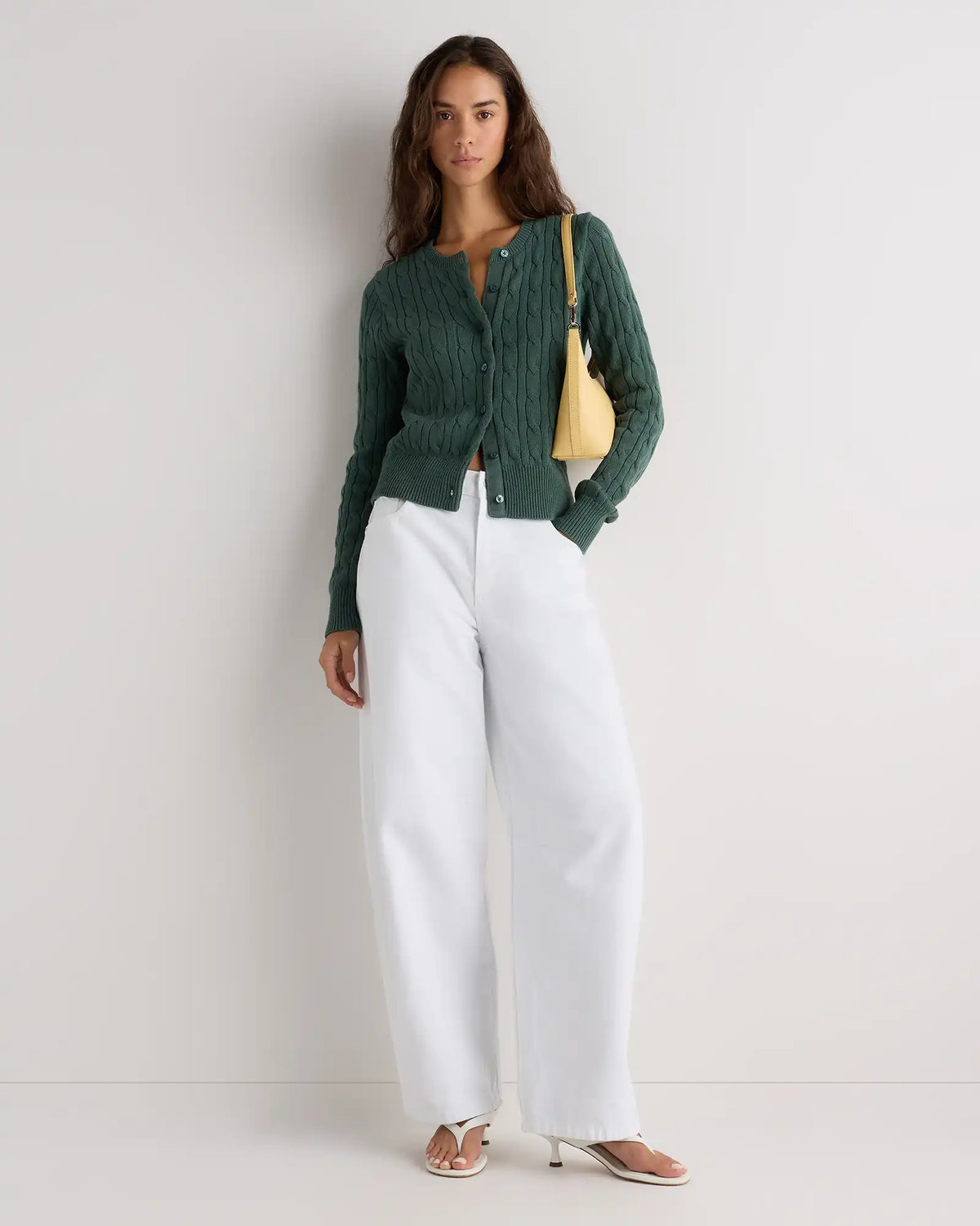 100% Organic Cotton Cable Crew Cardigan