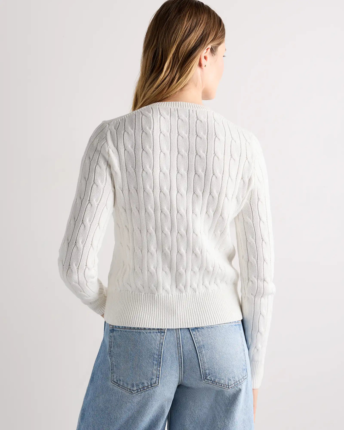 100% Organic Cotton Cable Crew Cardigan