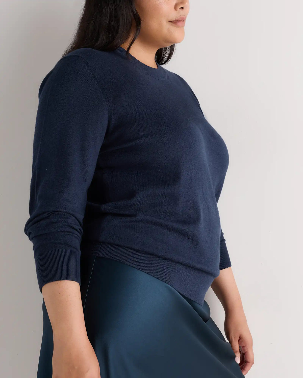 Lightweight Cotton Cashmere Crew Sweater