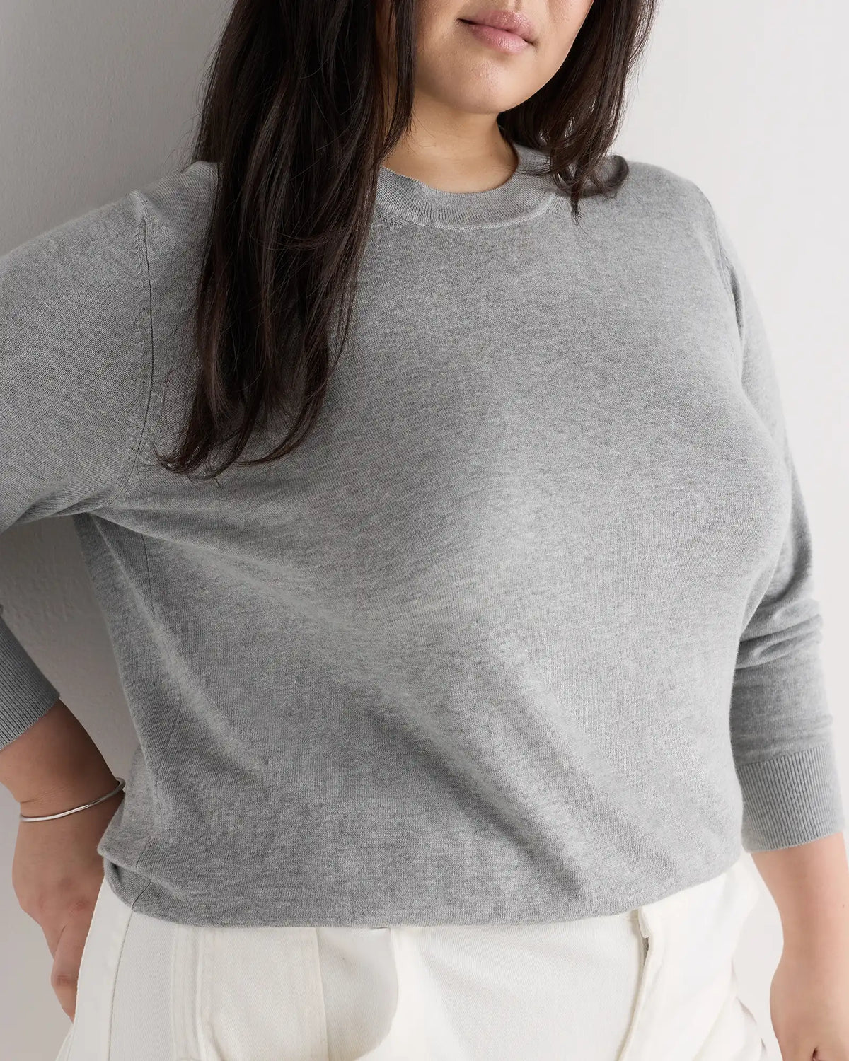 Lightweight Cotton Cashmere Crew Sweater