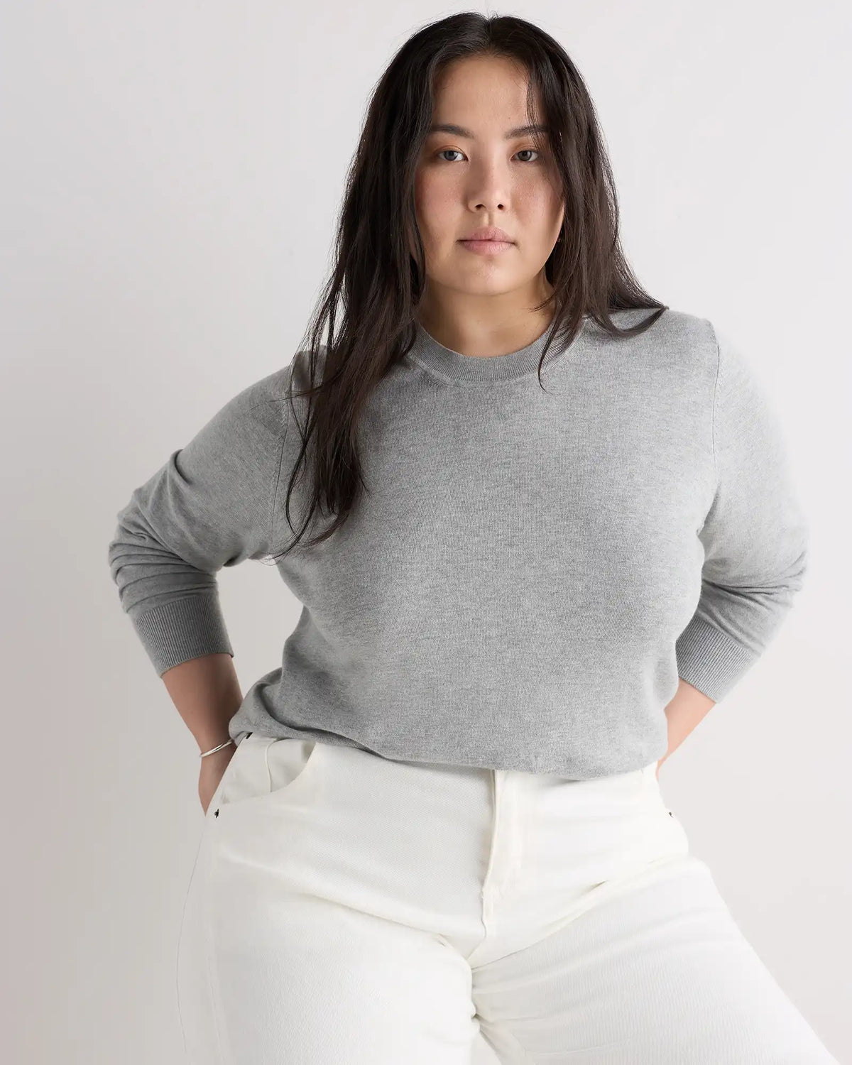 Lightweight Cotton Cashmere Crew Sweater