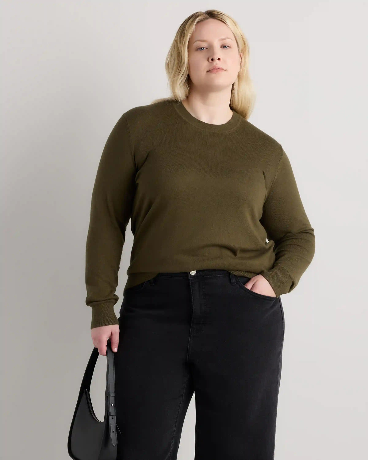 Lightweight Cotton Cashmere Crew Sweater
