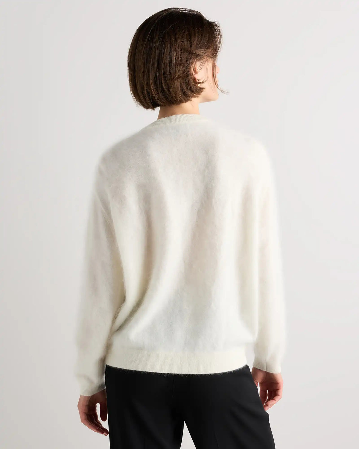 Brushed Cashmere Oversized Crewneck Sweater