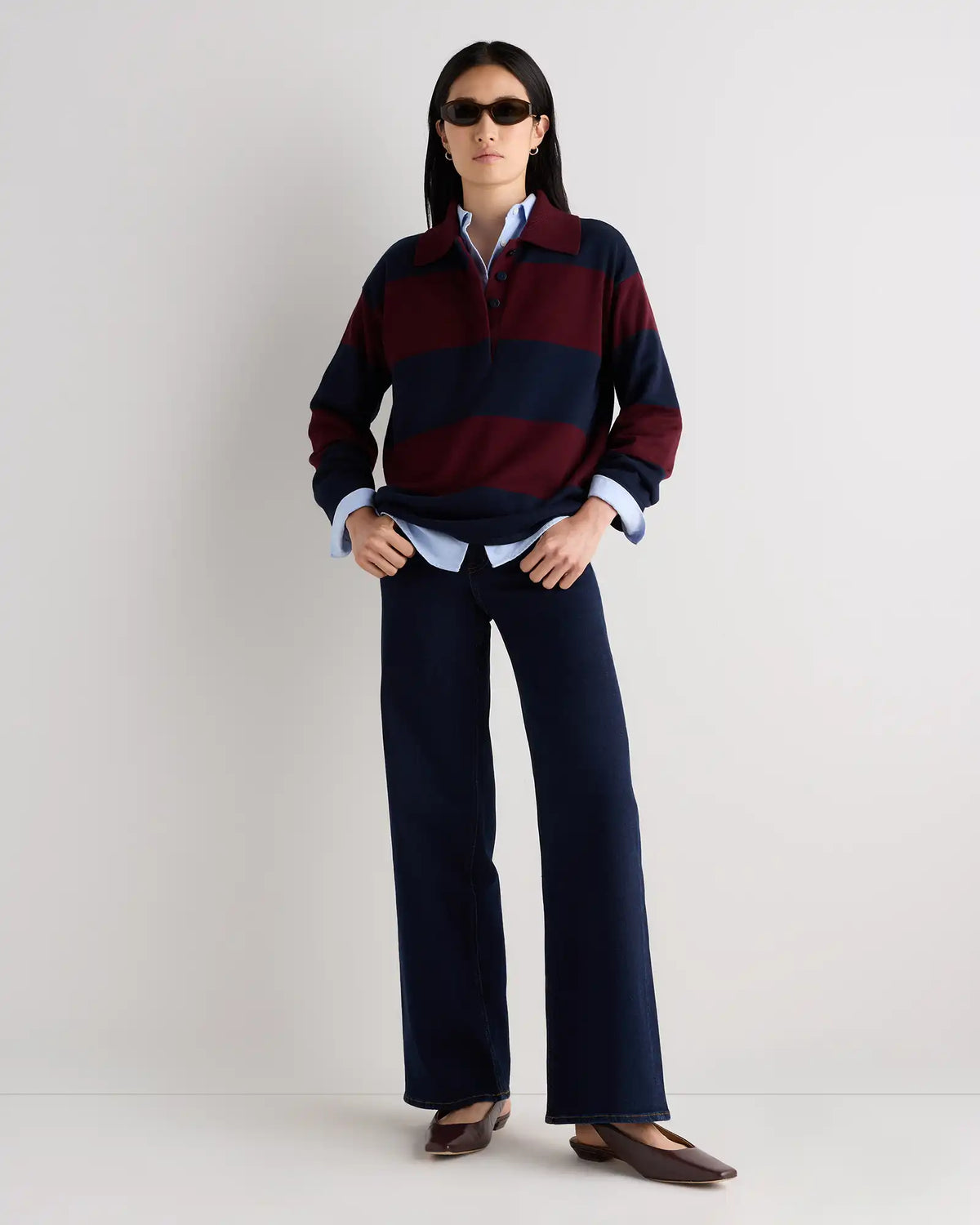 Cotton Cashmere Rugby Polo Sweater