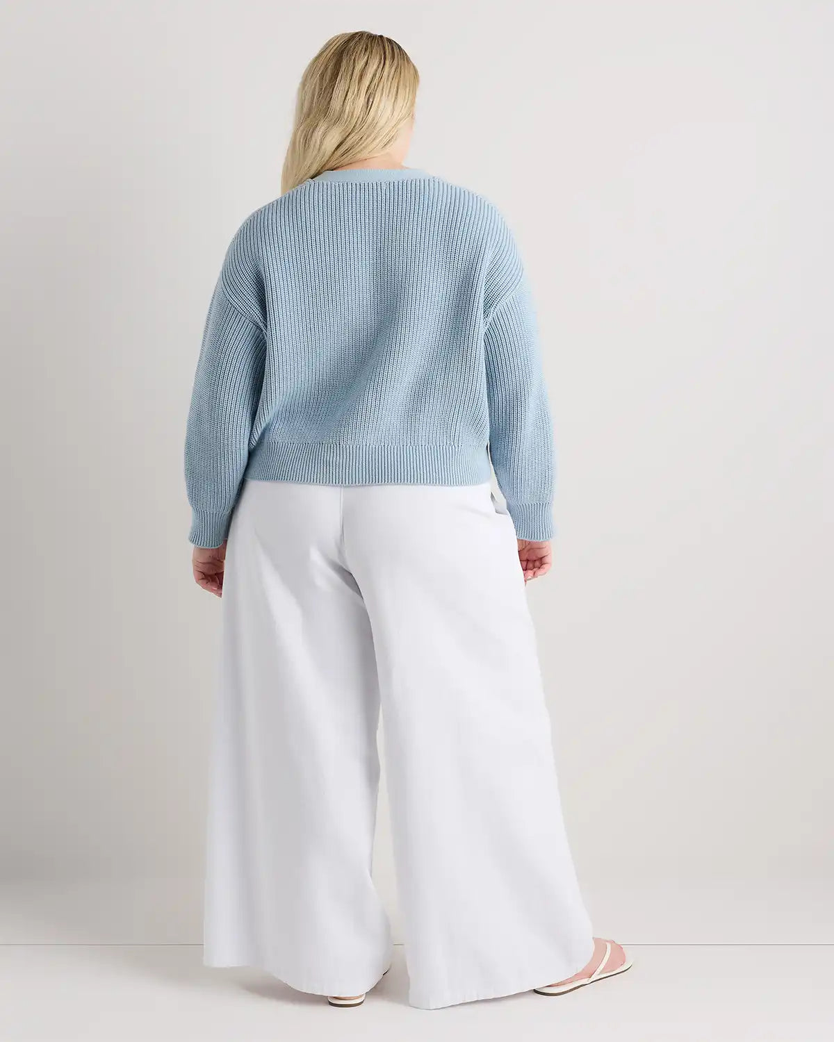 100% Organic Cotton Fisherman Boxy Cropped Cardigan
