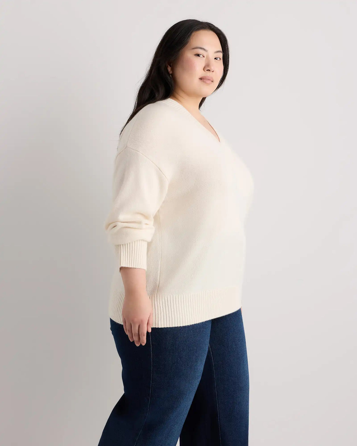 Mongolian Cashmere Oversized V-Neck Sweater