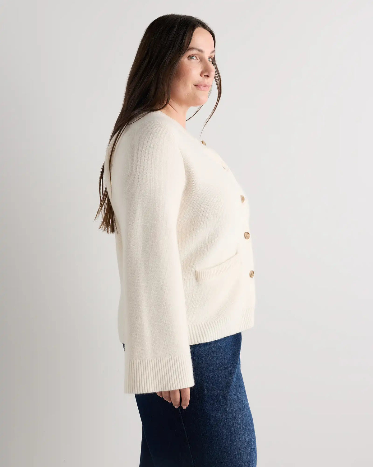 Mongolian Cashmere Structured Cardigan