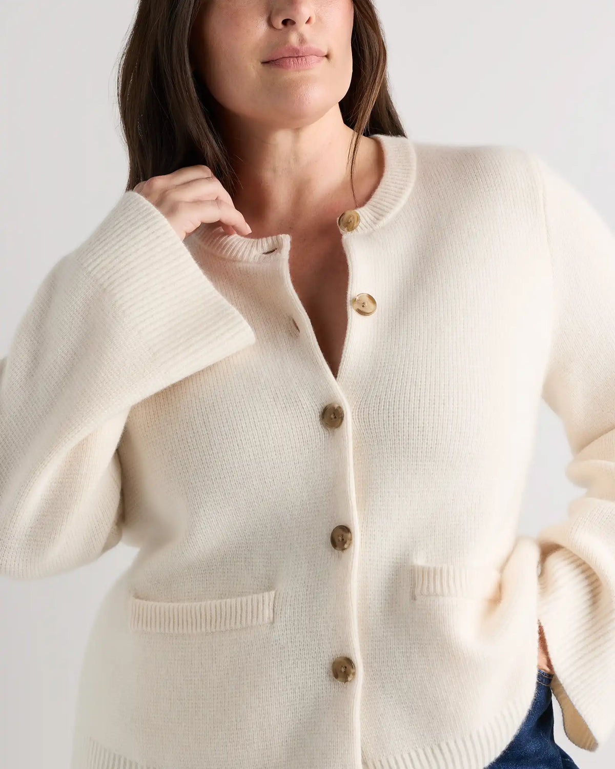 Mongolian Cashmere Structured Cardigan