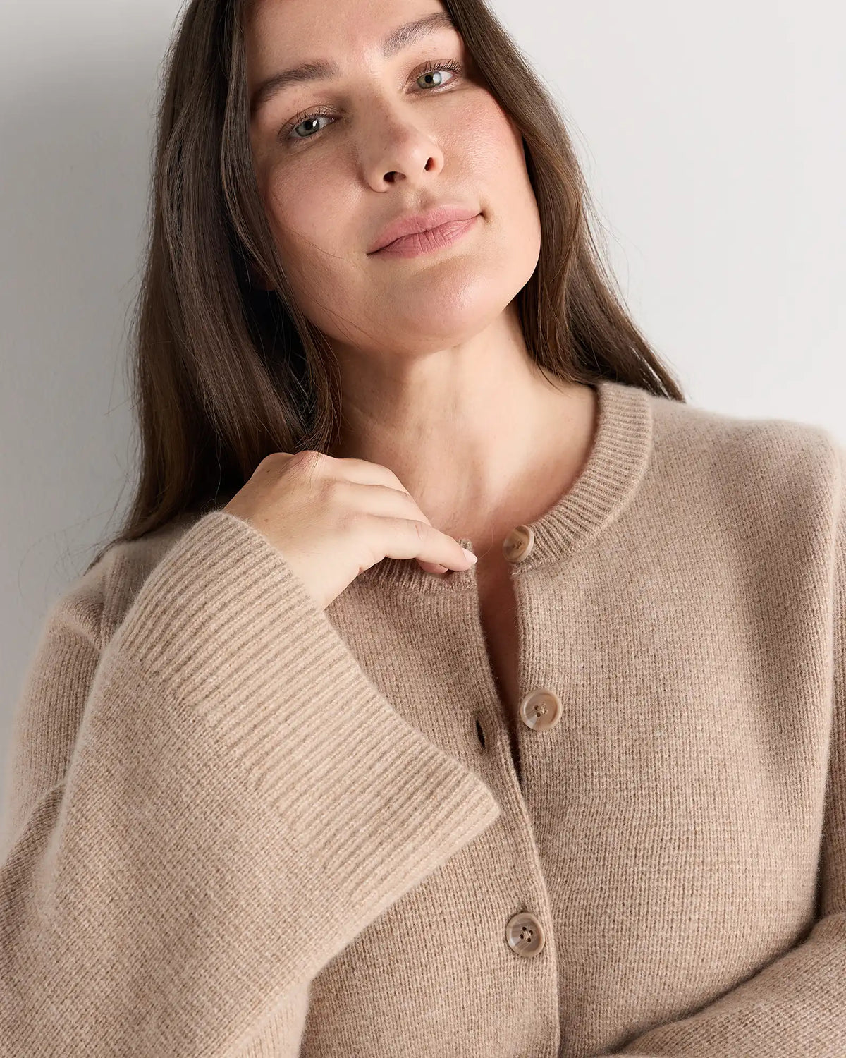 Mongolian Cashmere Structured Cardigan