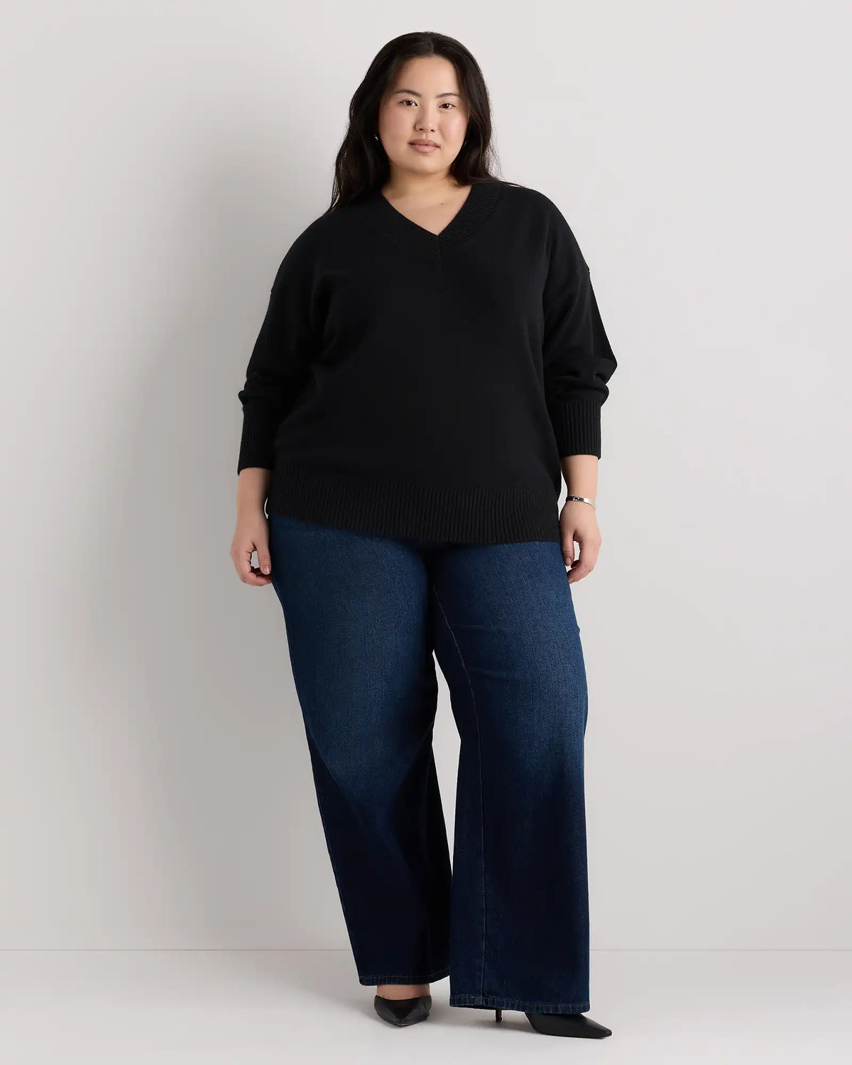 Mongolian Cashmere Oversized V-Neck Sweater