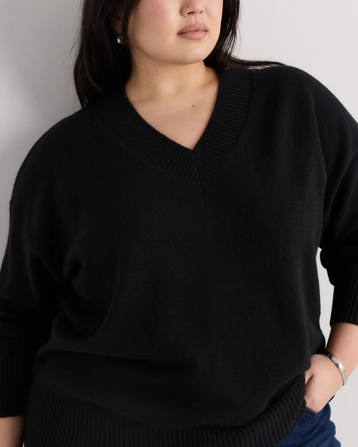 Mongolian Cashmere Oversized V-Neck Sweater