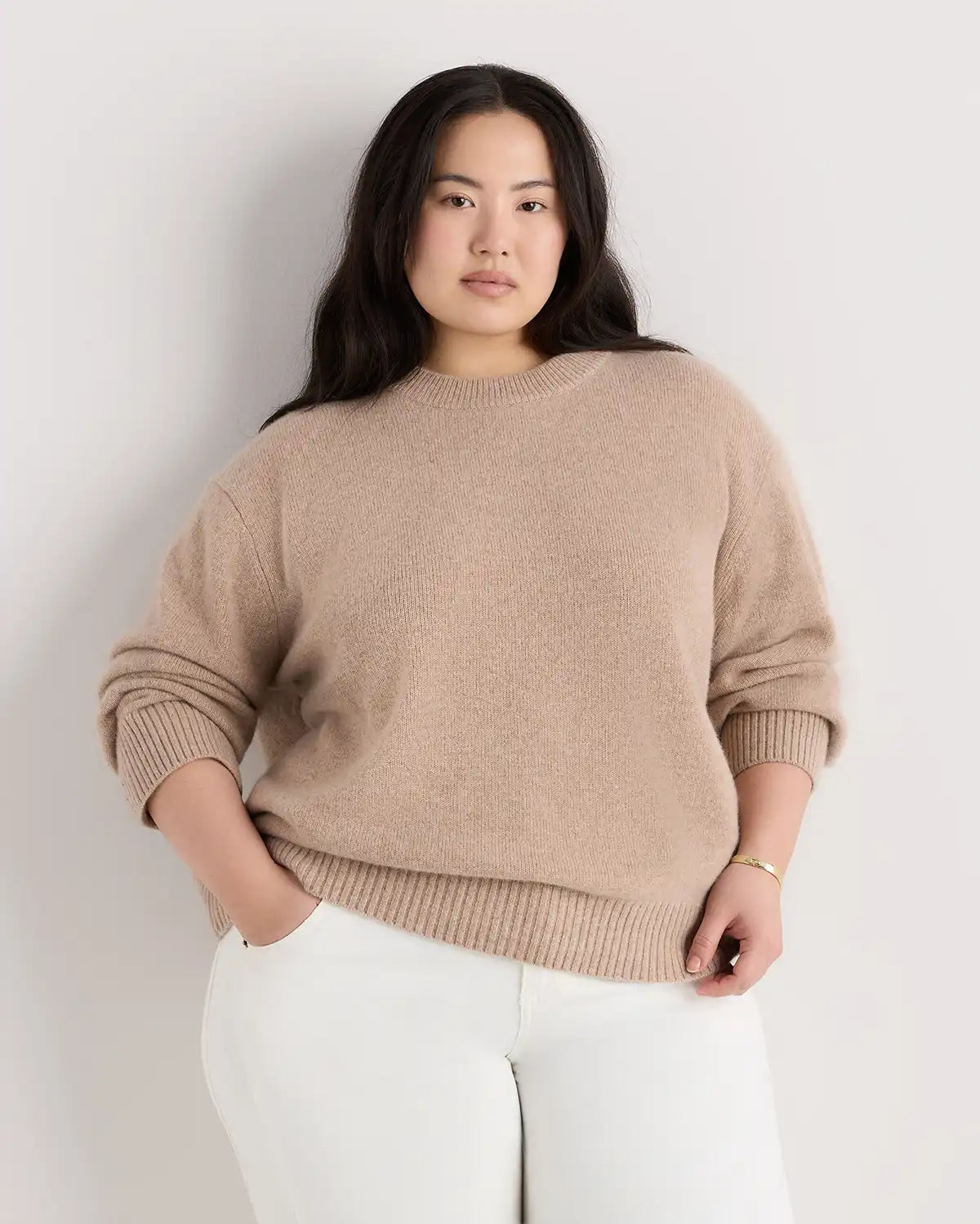 Mongolian Cashmere Oversized Crewneck Sweater