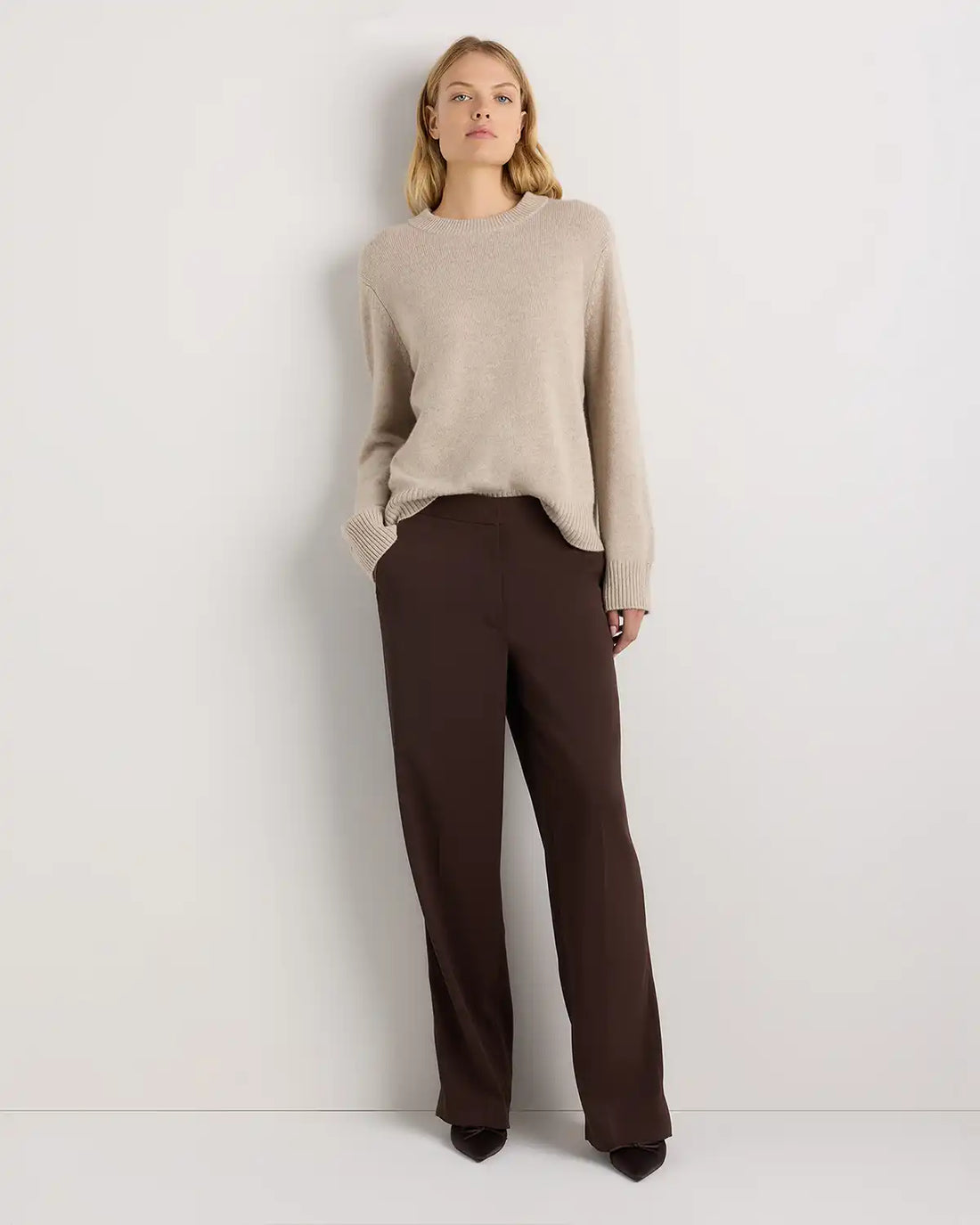 Mongolian Cashmere Oversized Crewneck Sweater
