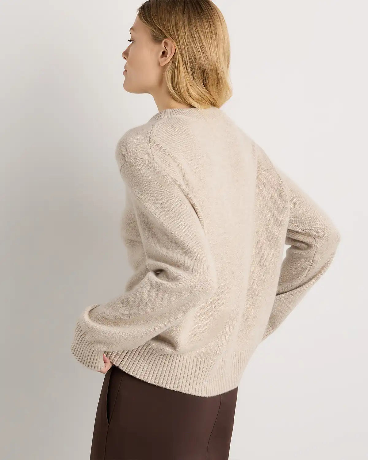 Mongolian Cashmere Oversized Crewneck Sweater