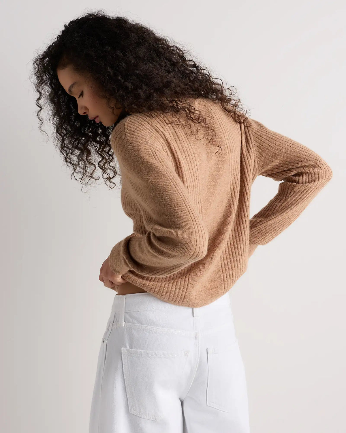 Lightweight Baby Alpaca Relaxed Ribbed Crewneck