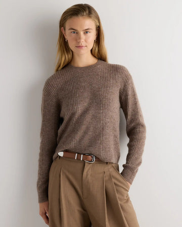 Lightweight Baby Alpaca Relaxed Ribbed Crewneck
