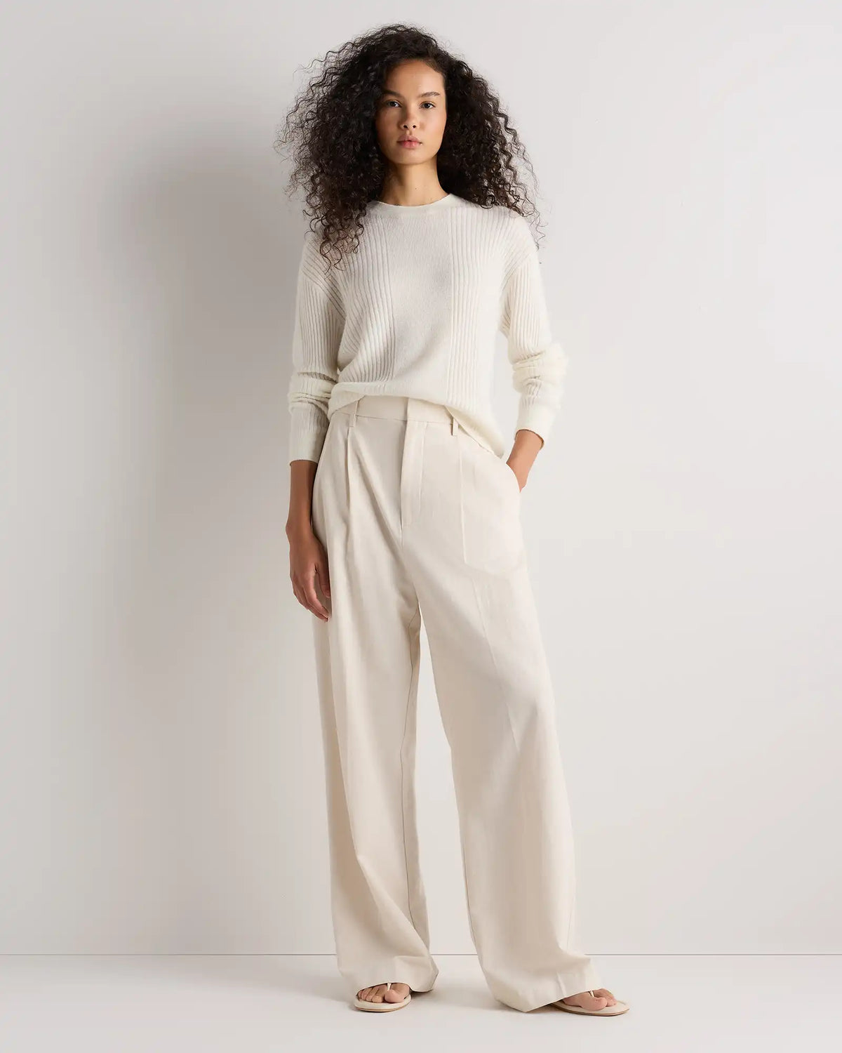 Lightweight Baby Alpaca Relaxed Ribbed Crewneck