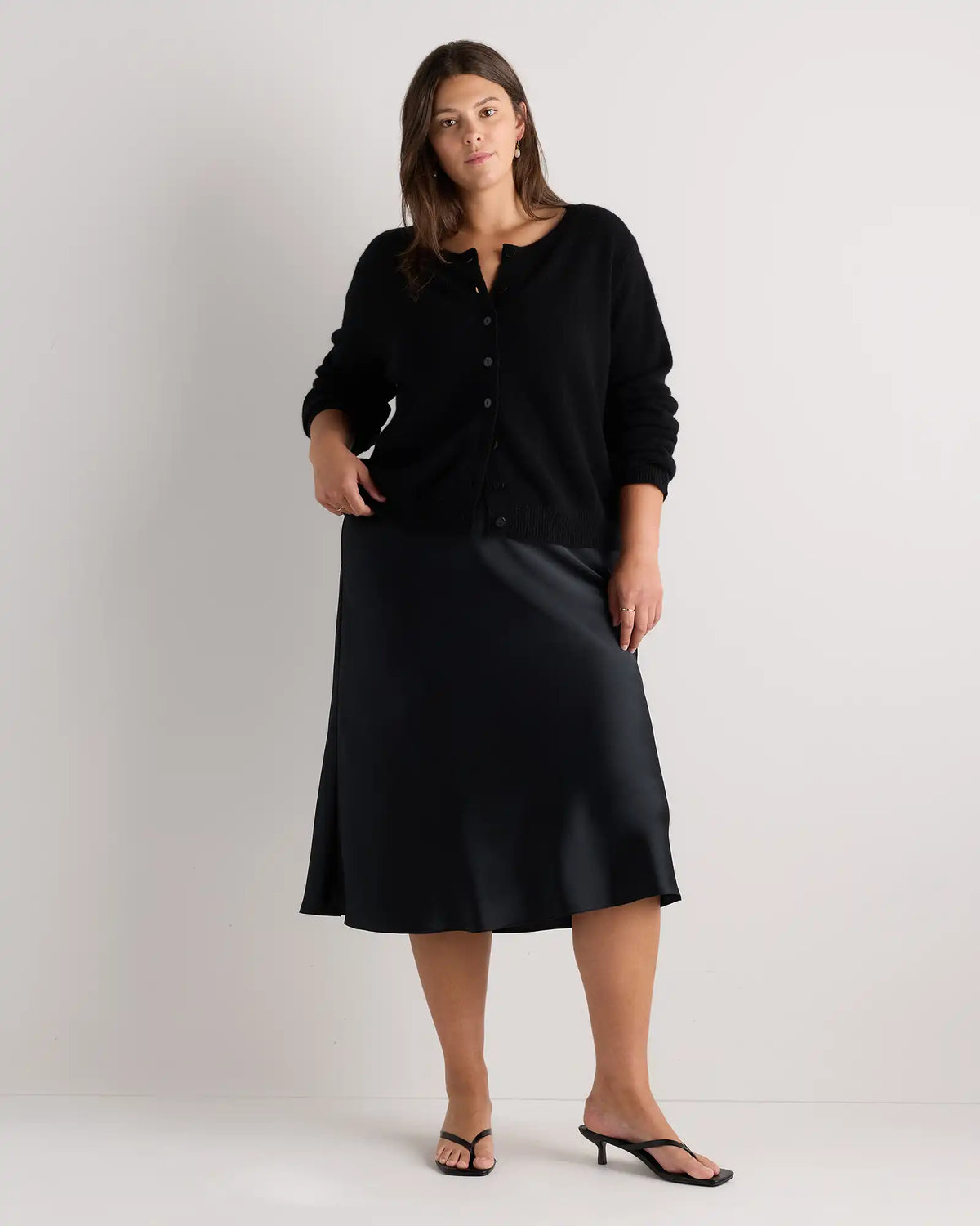 Mongolian Cashmere Cropped Crew Cardigan