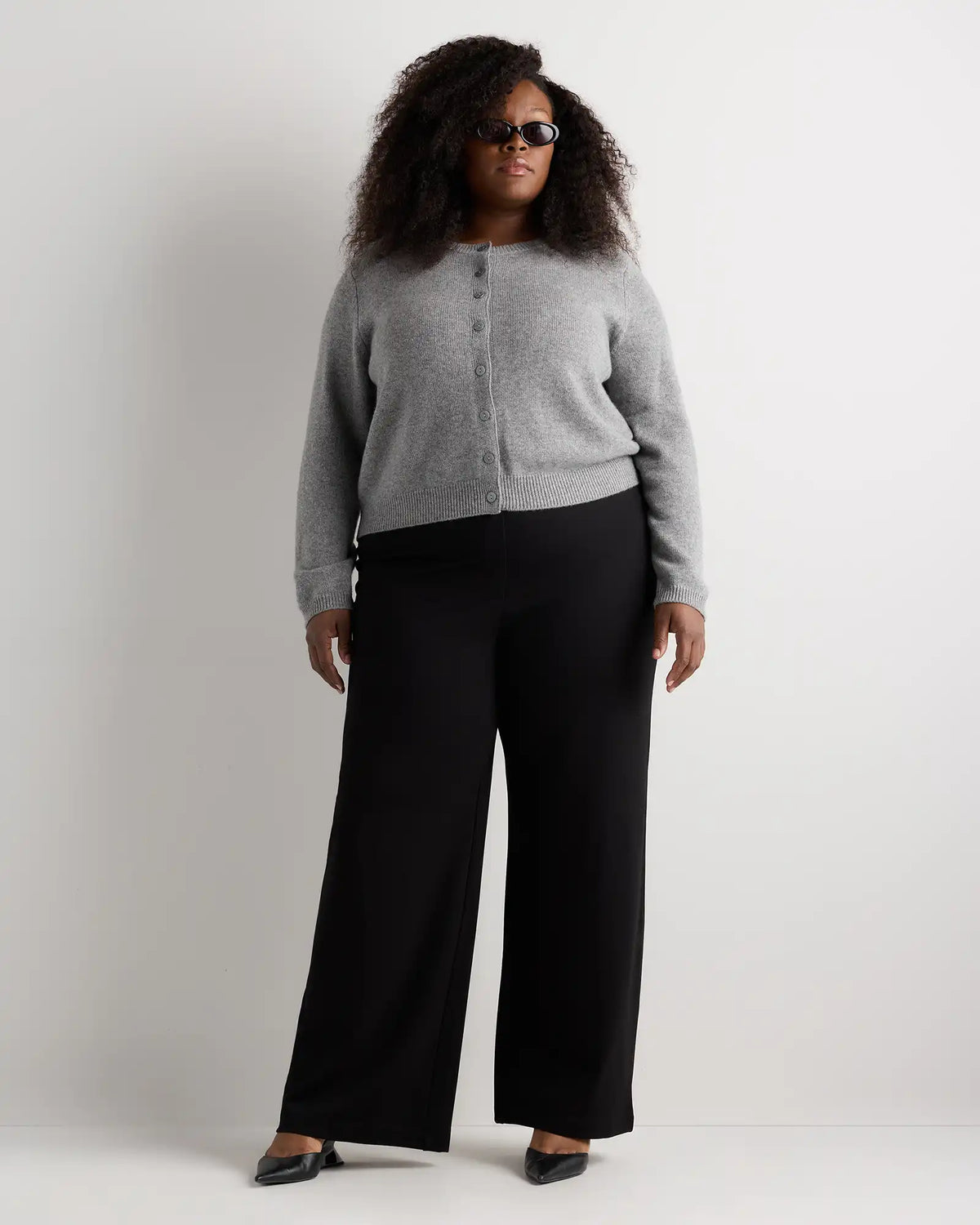 Mongolian Cashmere Cropped Crew Cardigan
