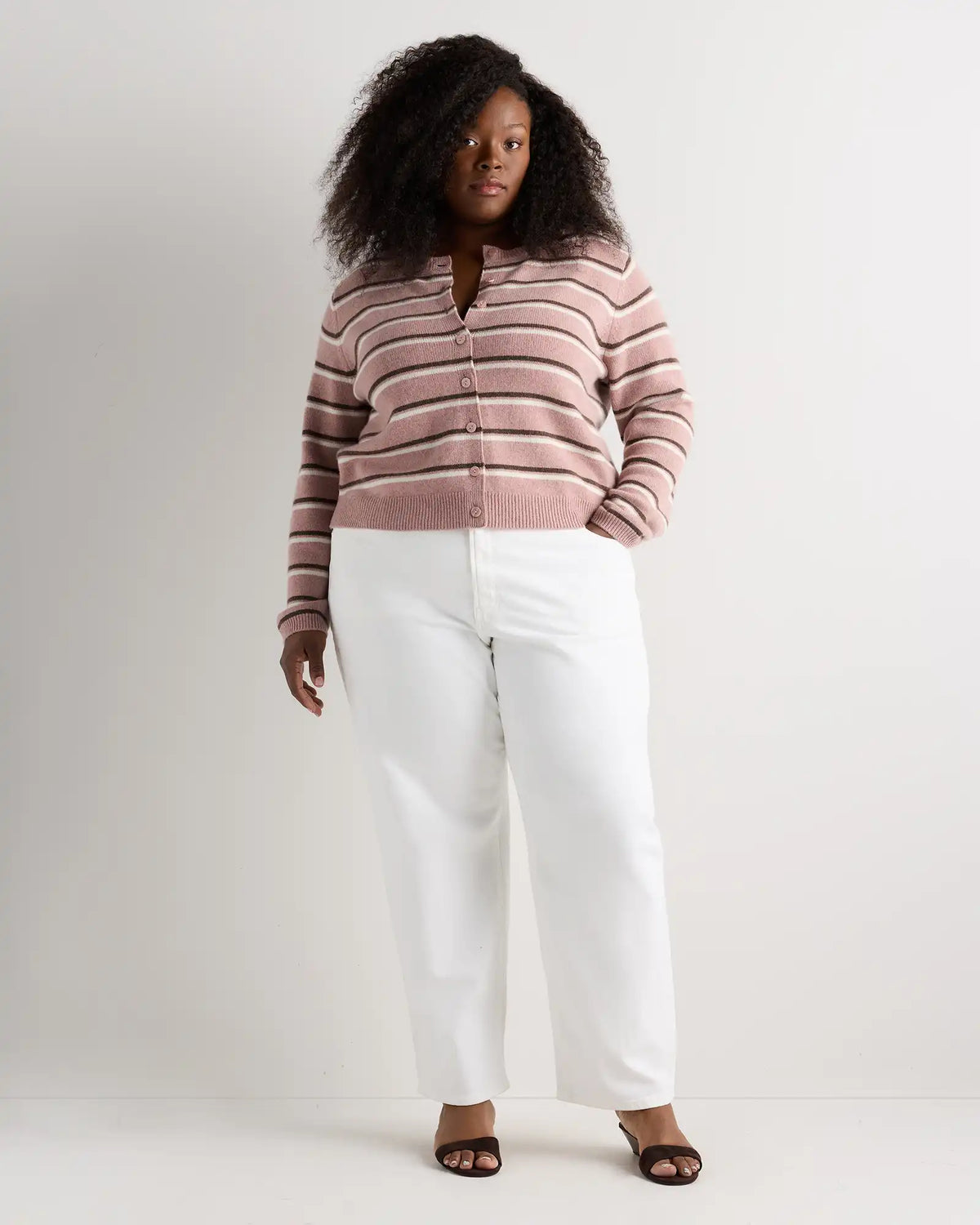 Mongolian Cashmere Cropped Crew Cardigan