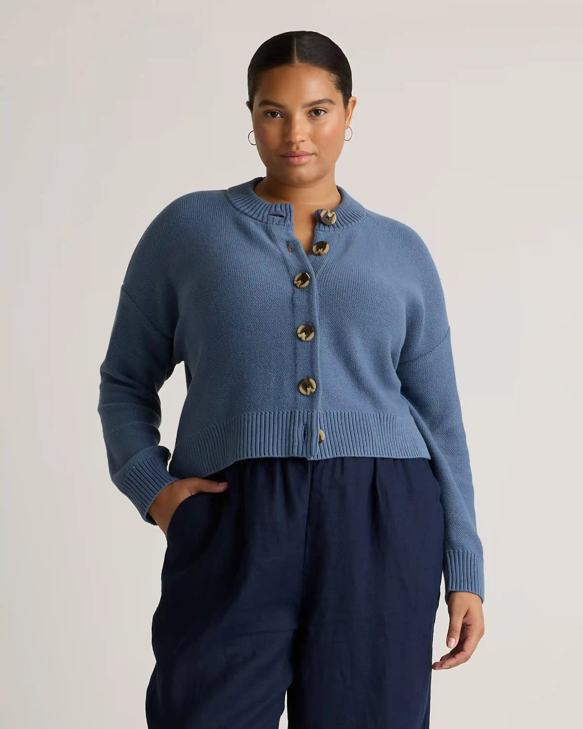 100% Organic Cotton Cropped Cardigan
