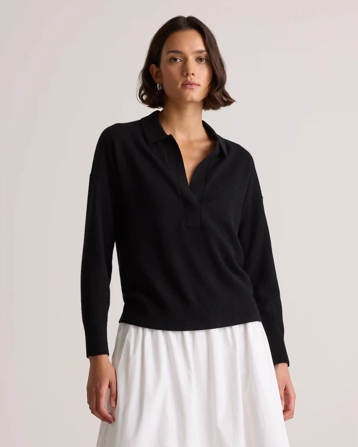 Mongolian Cashmere Polo Sweater