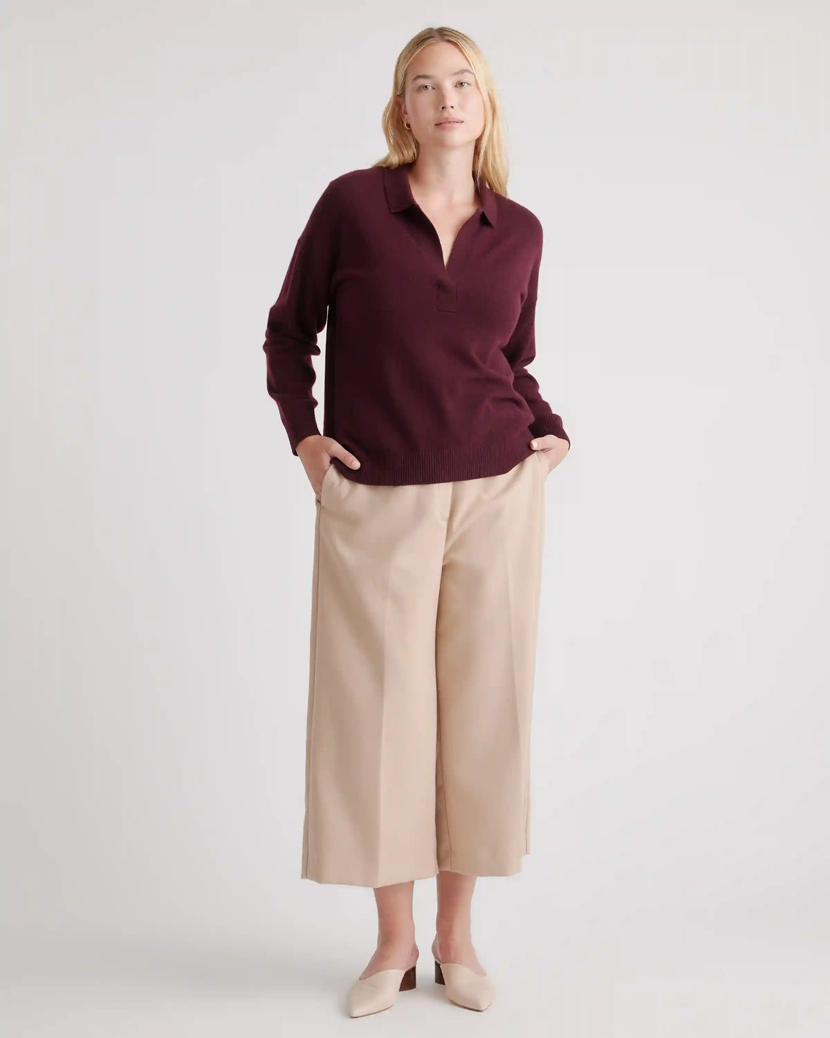 Mongolian Spring Cashmere Polo Sweater