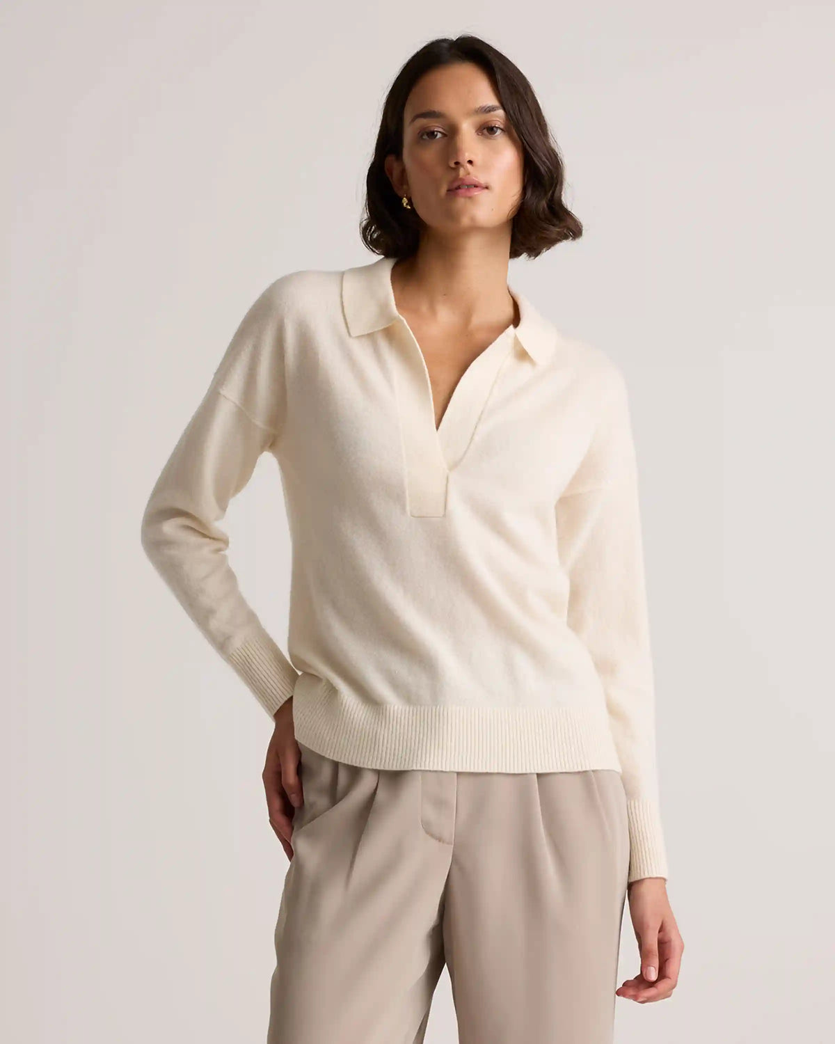 Mongolian Cashmere Polo Sweater