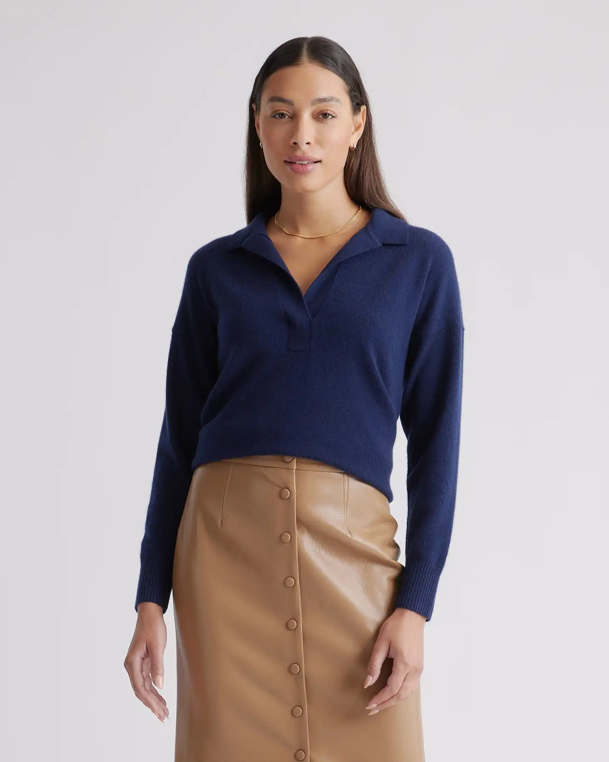 Mongolian Spring Cashmere Polo Sweater