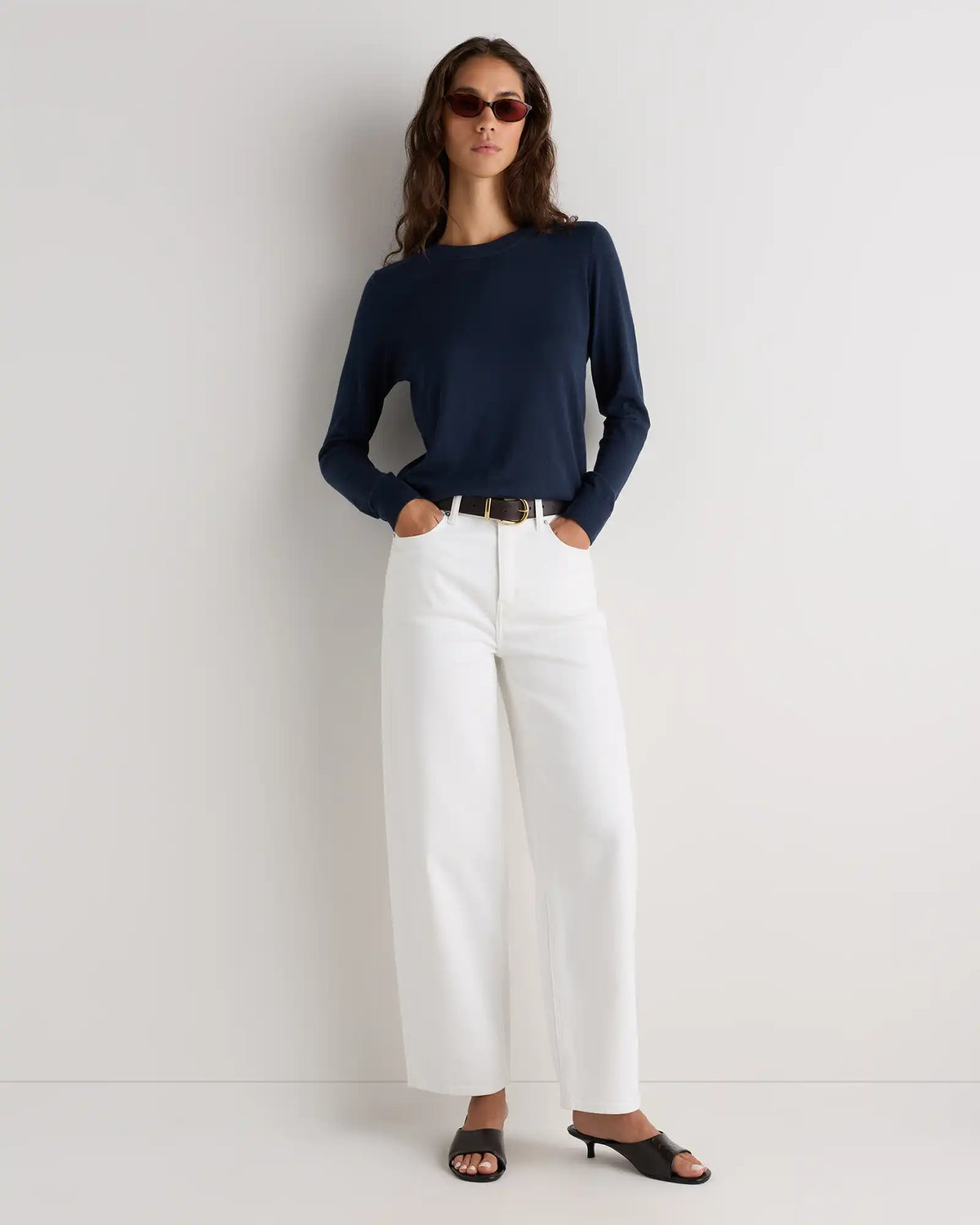 Lightweight Cotton Cashmere Crew Sweater