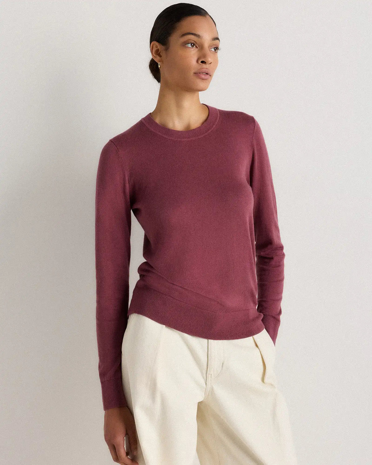 Lightweight Cotton Cashmere Crew Sweater