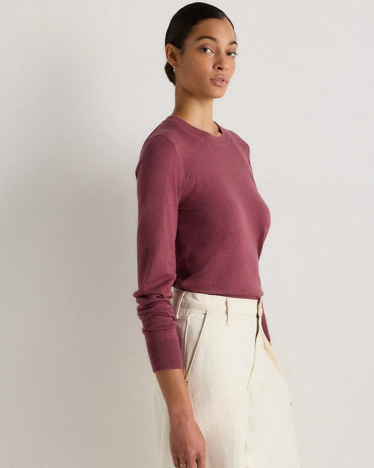 Lightweight Cotton Cashmere Crew Sweater