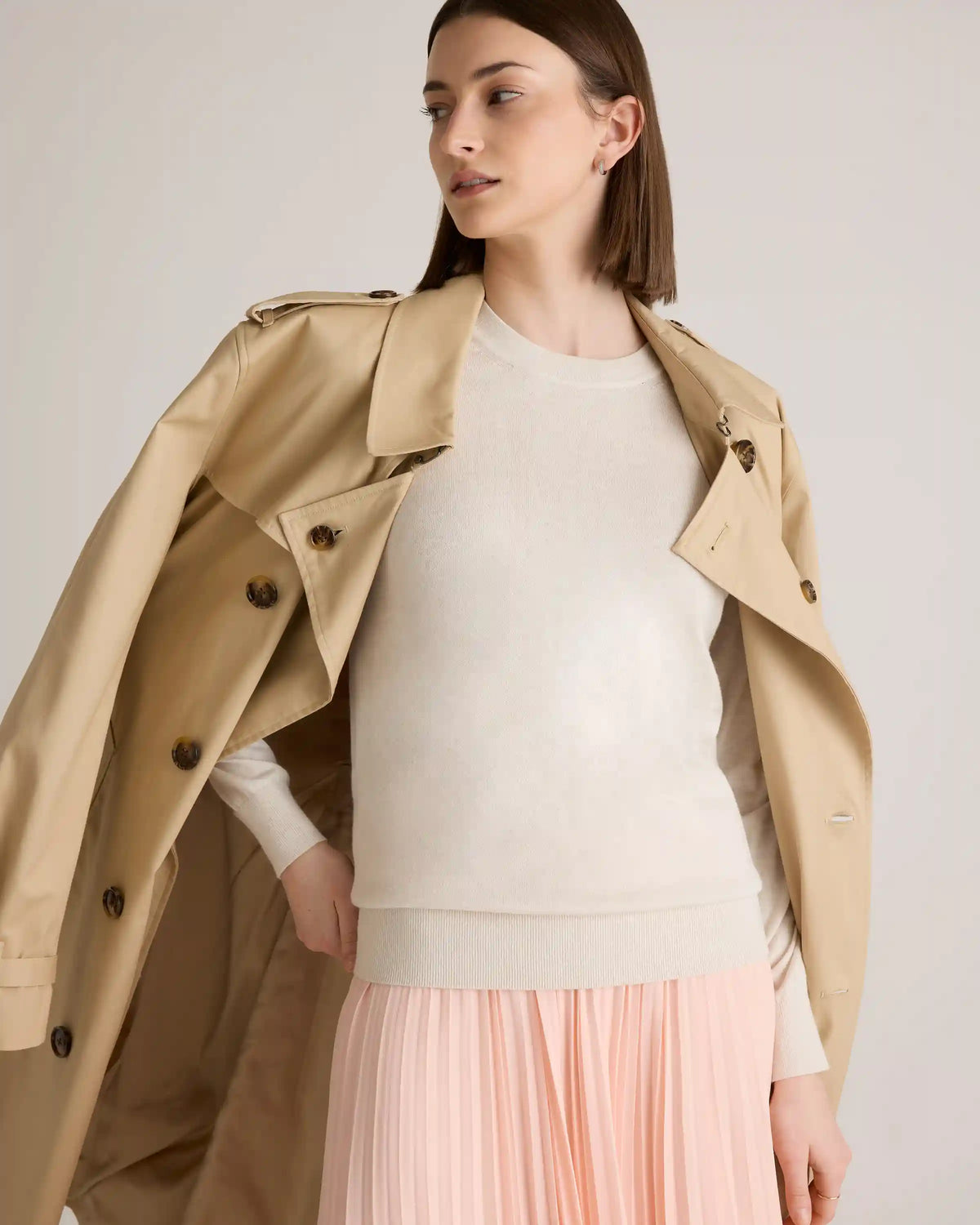 Lightweight Cotton Cashmere Crew Sweater