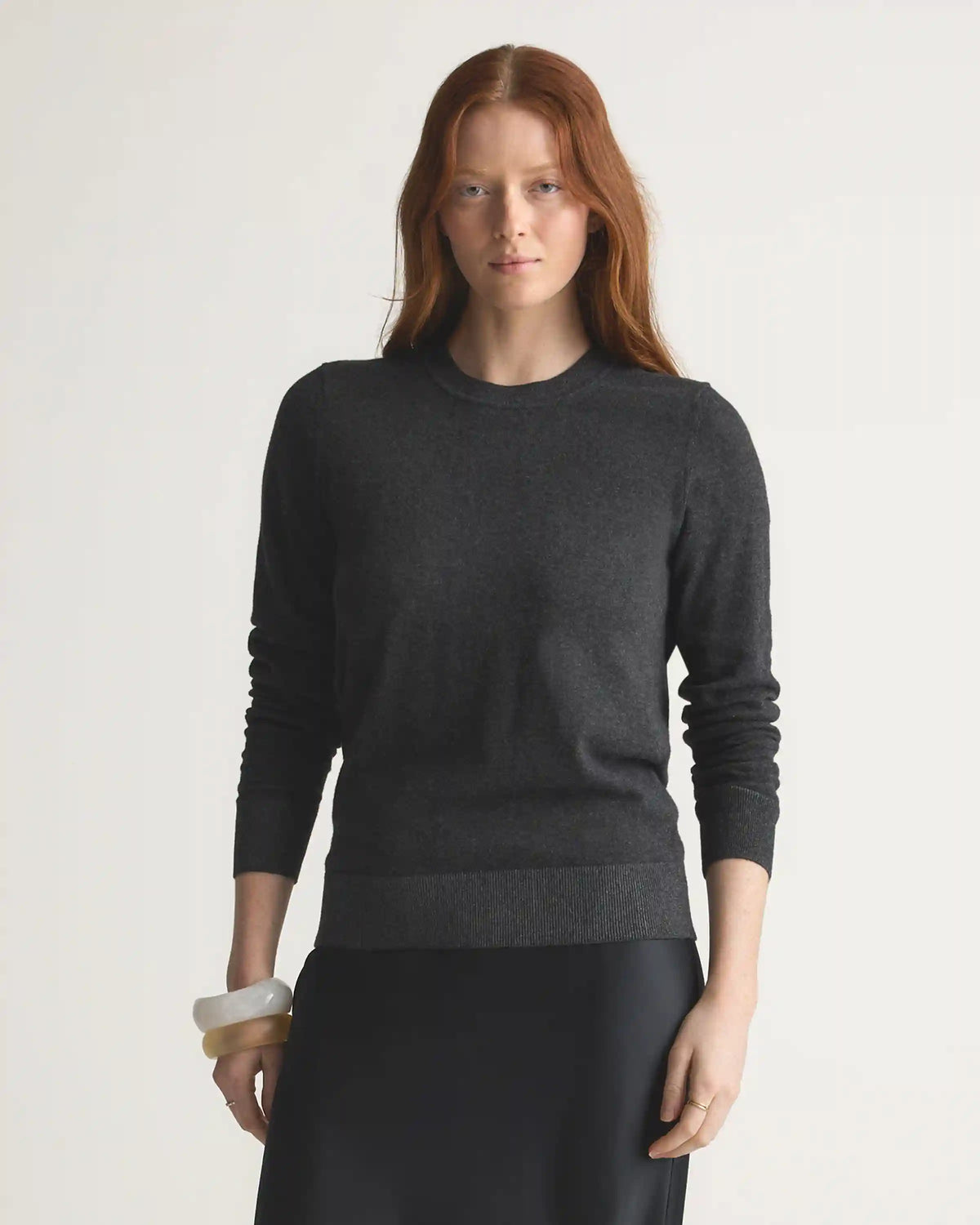Lightweight Cotton Cashmere Crew Sweater