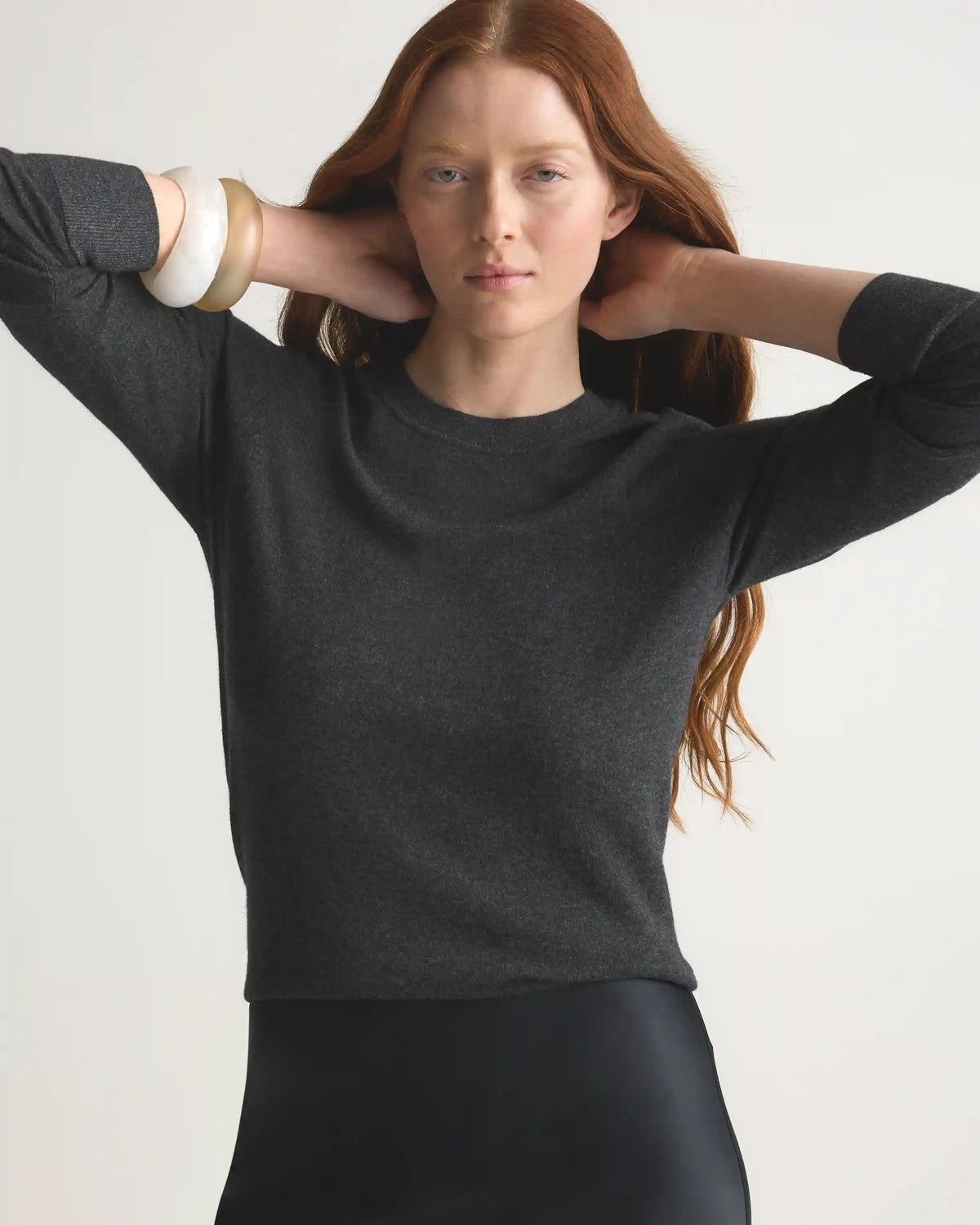 Lightweight Cotton Cashmere Crew Sweater