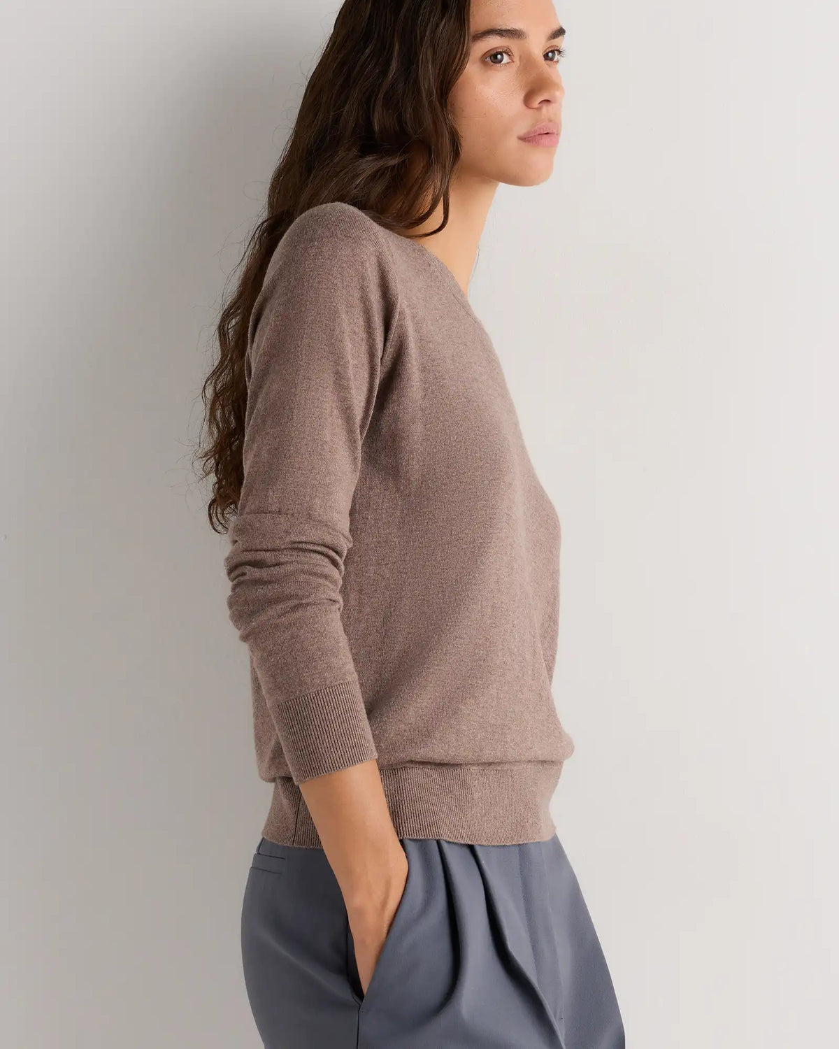 Lightweight Cotton Cashmere Crew Sweater