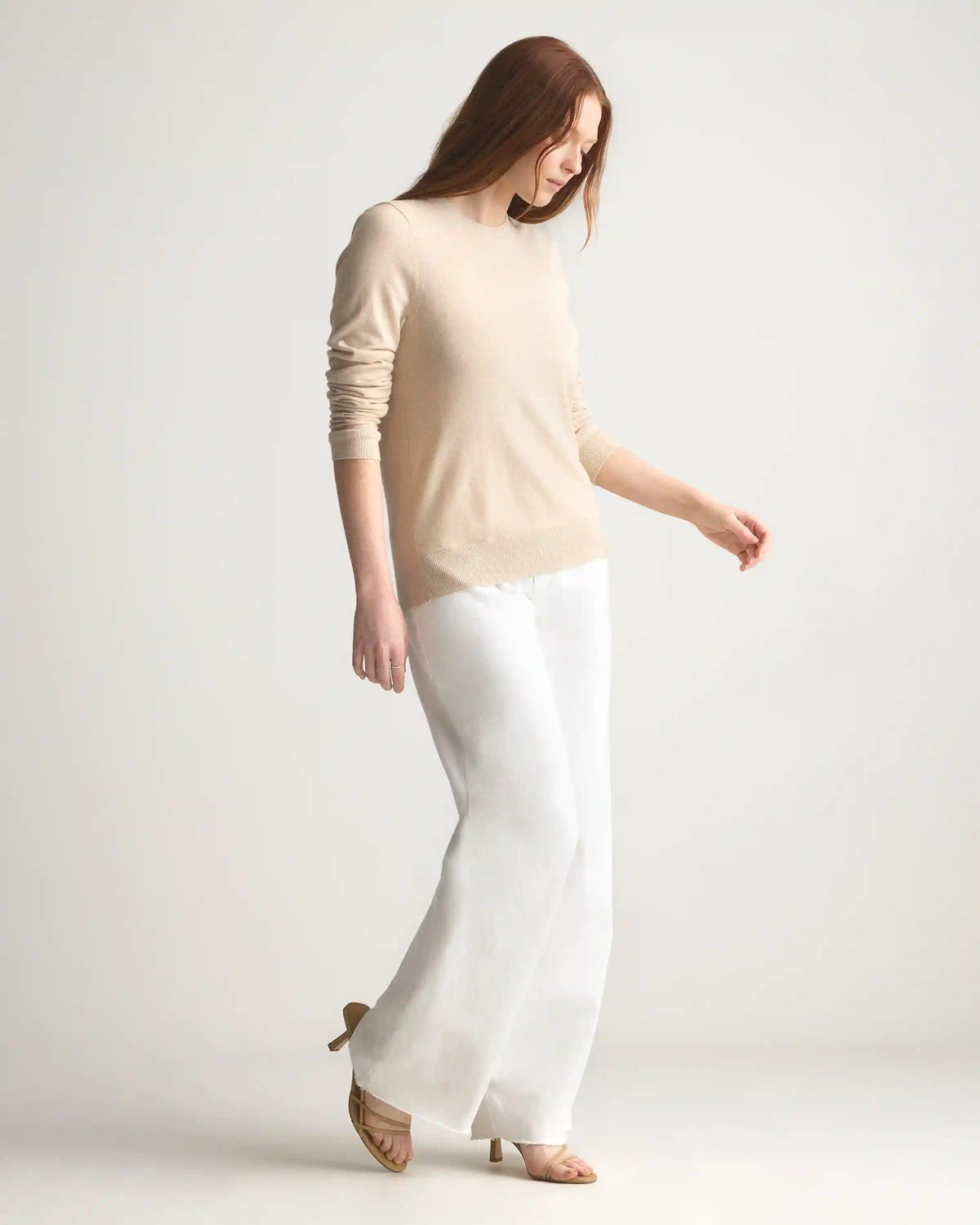 Lightweight Cotton Cashmere Crew Sweater
