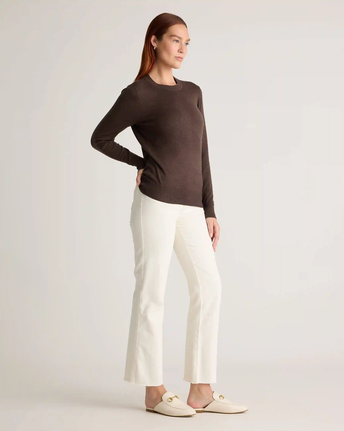 Lightweight Cotton Cashmere Crew Sweater