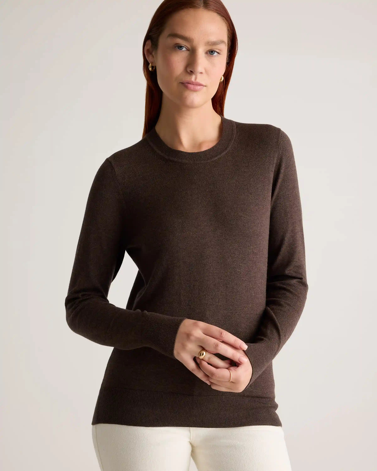 Lightweight Cotton Cashmere Crew Sweater