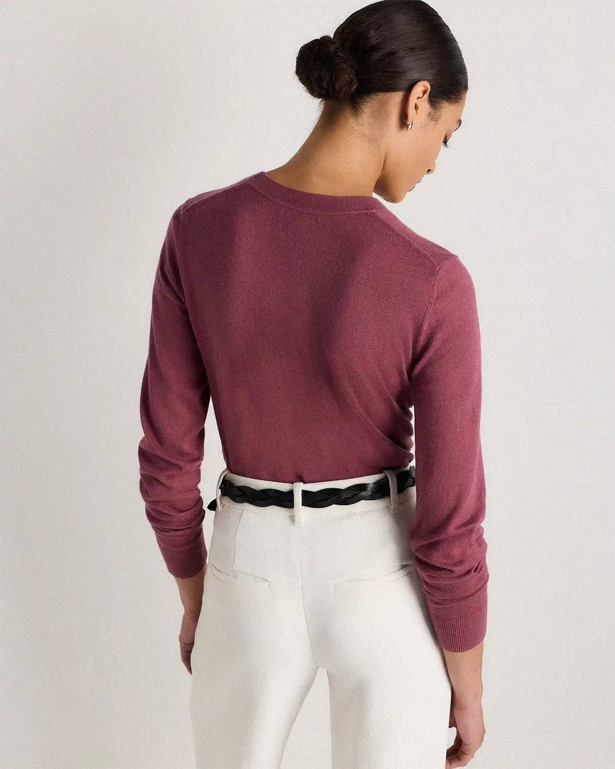 Lightweight Cotton Cashmere V-Neck Sweater