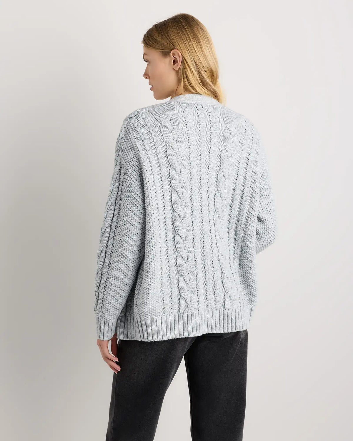 100% Organic Cotton Oversized Cable Cardigan