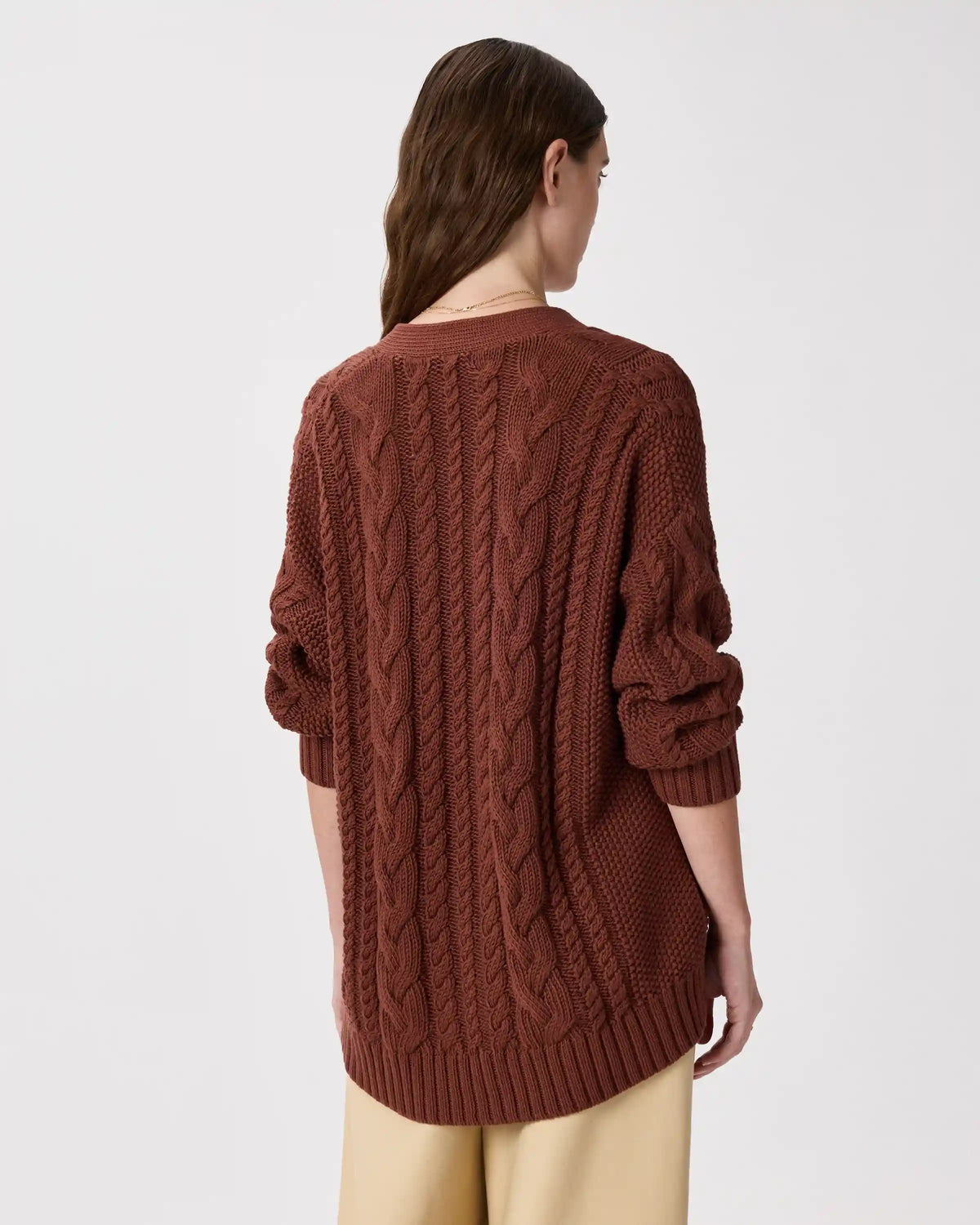 100% Organic Cotton Oversized Cable Cardigan
