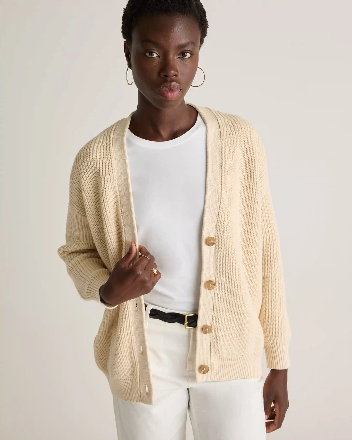 100% Organic Cotton Oversized Boyfriend Cardigan