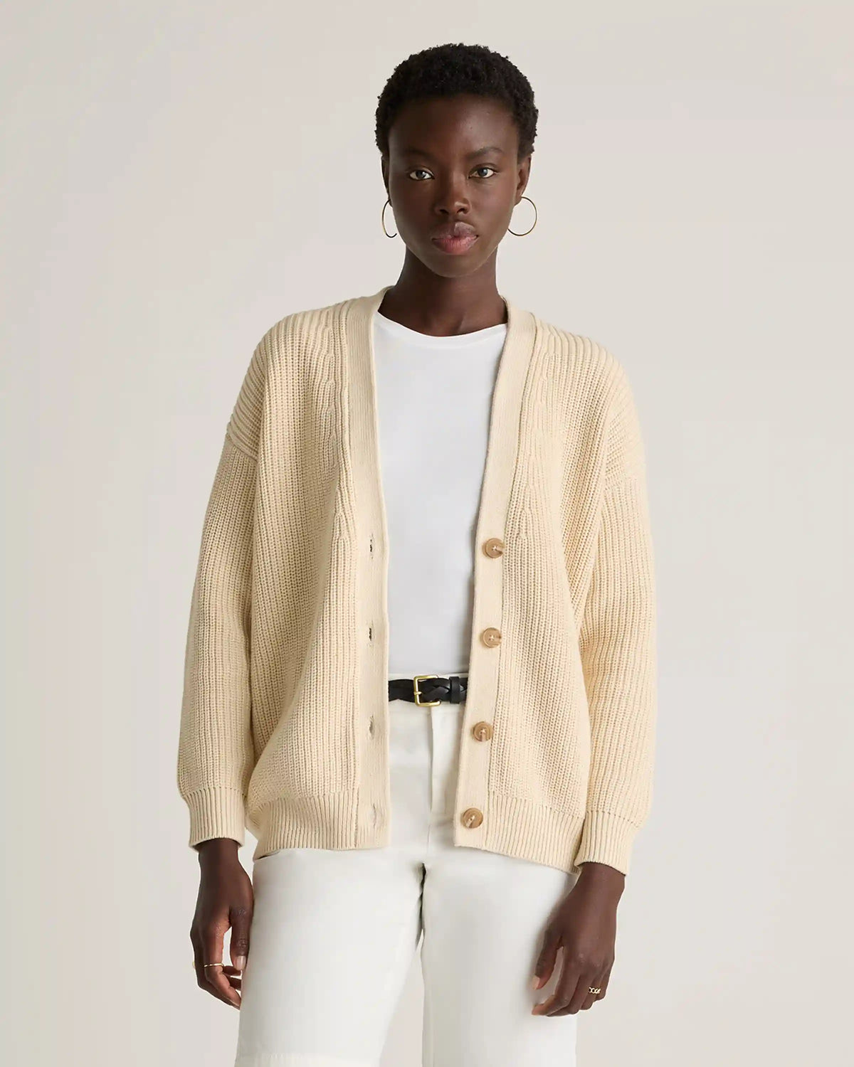 100% Organic Cotton Oversized Boyfriend Cardigan