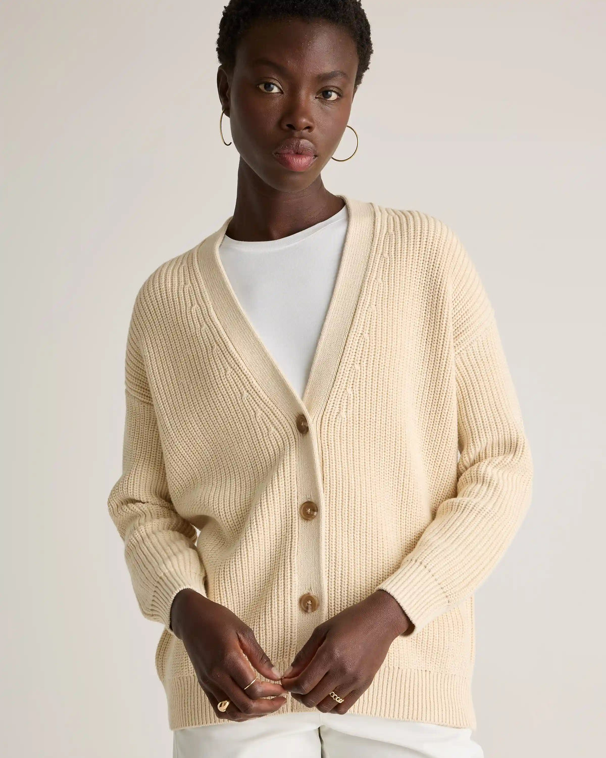 100% Organic Cotton Oversized Boyfriend Cardigan