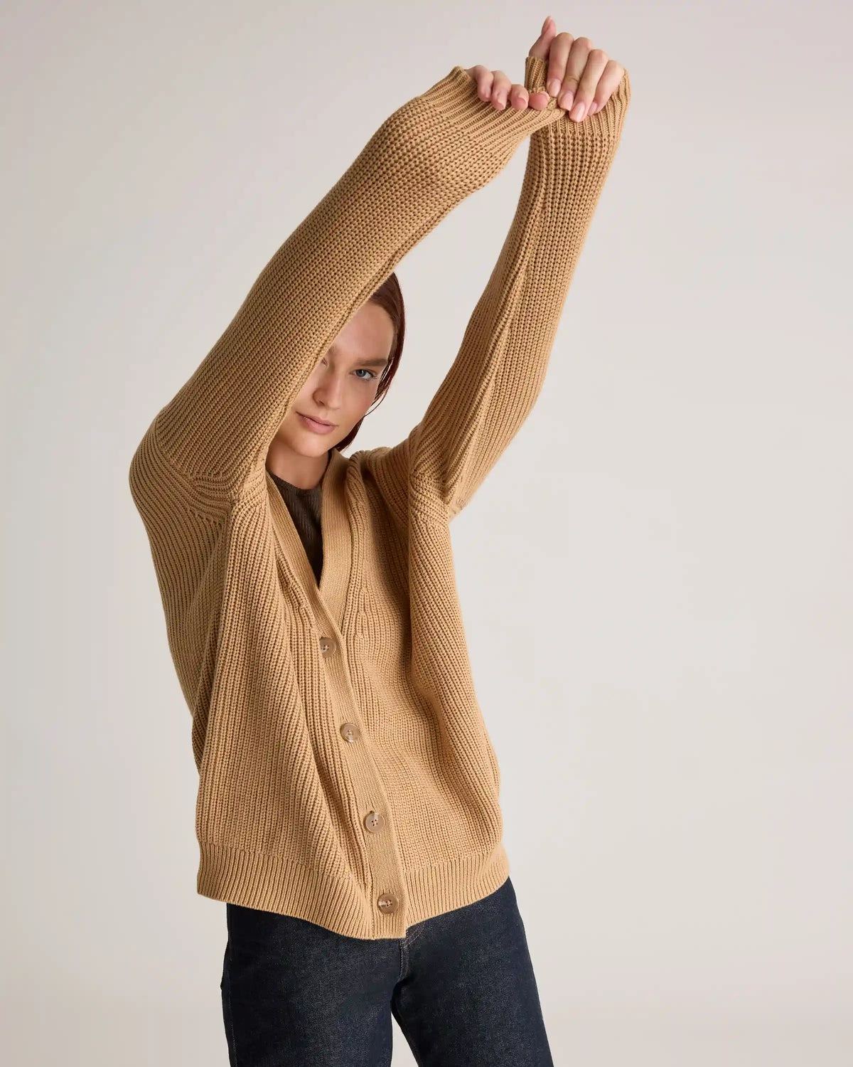 100% Organic Cotton Oversized Boyfriend Cardigan