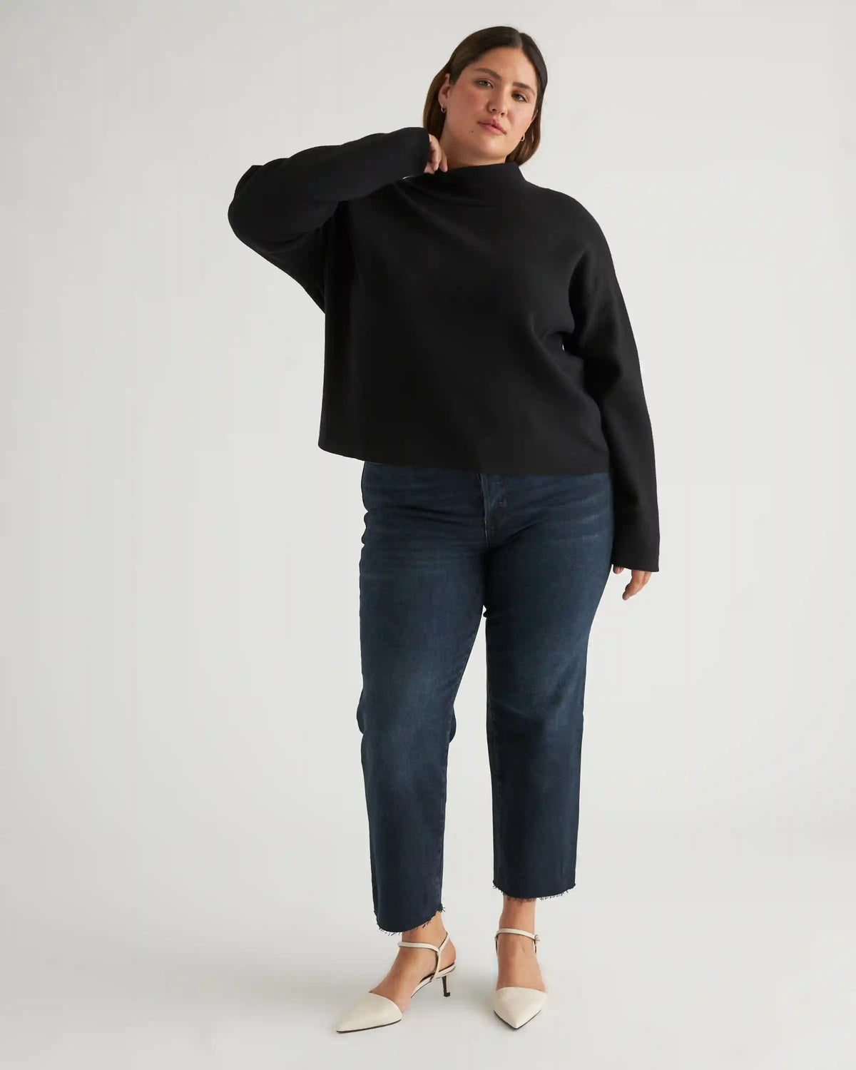 Eco-Knit Milano Stitch Mock Neck Pullover